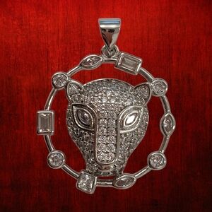 Nwot 18k White Gold Plated Panther Pendant By Pretty Bird Jewelry